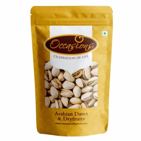 Akbari Pista, salted Akbari pistachios with shell by Occasions Dry Fruit