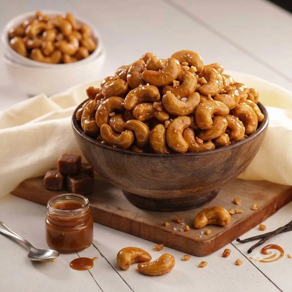caramel cashew nuts bowl
