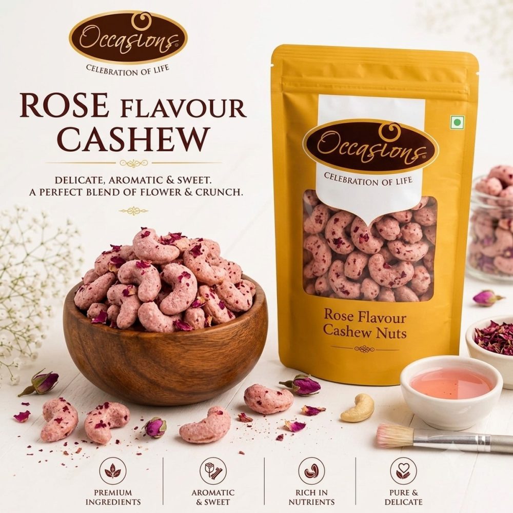 rose flavour cashew nuts occasions