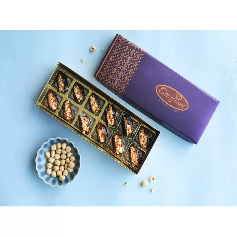 Hazelnut Crunch Stuffed Dates