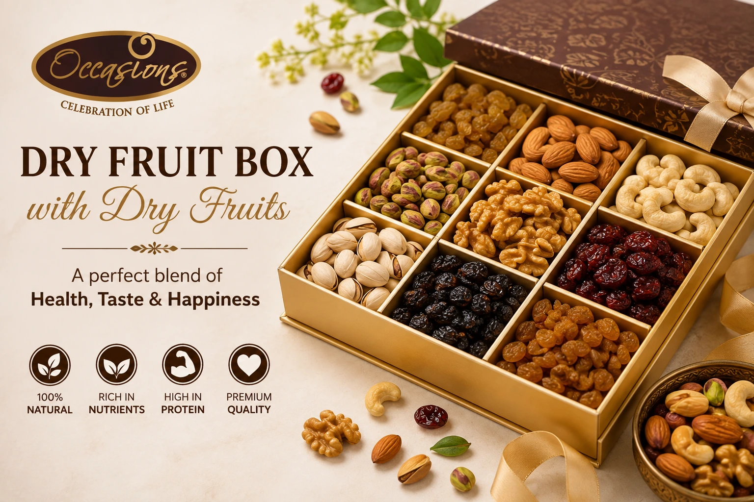 dry fruit box with dry fruits